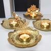 Unique Gold Candle Holder Exquisite Iron Candle Holder Light Luxury Floral Candle Stand  Bedroom