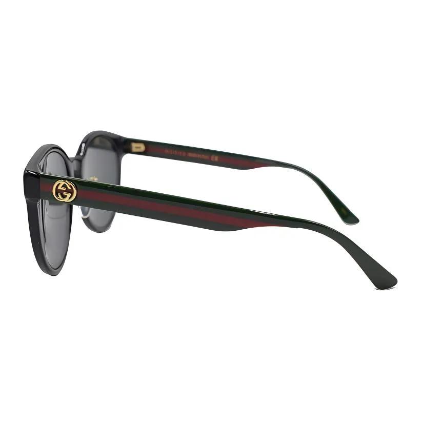GUCCI Women's Classic Webbing Round Sunglasses Black (Unisex) Sunglasses GG0416SK 002