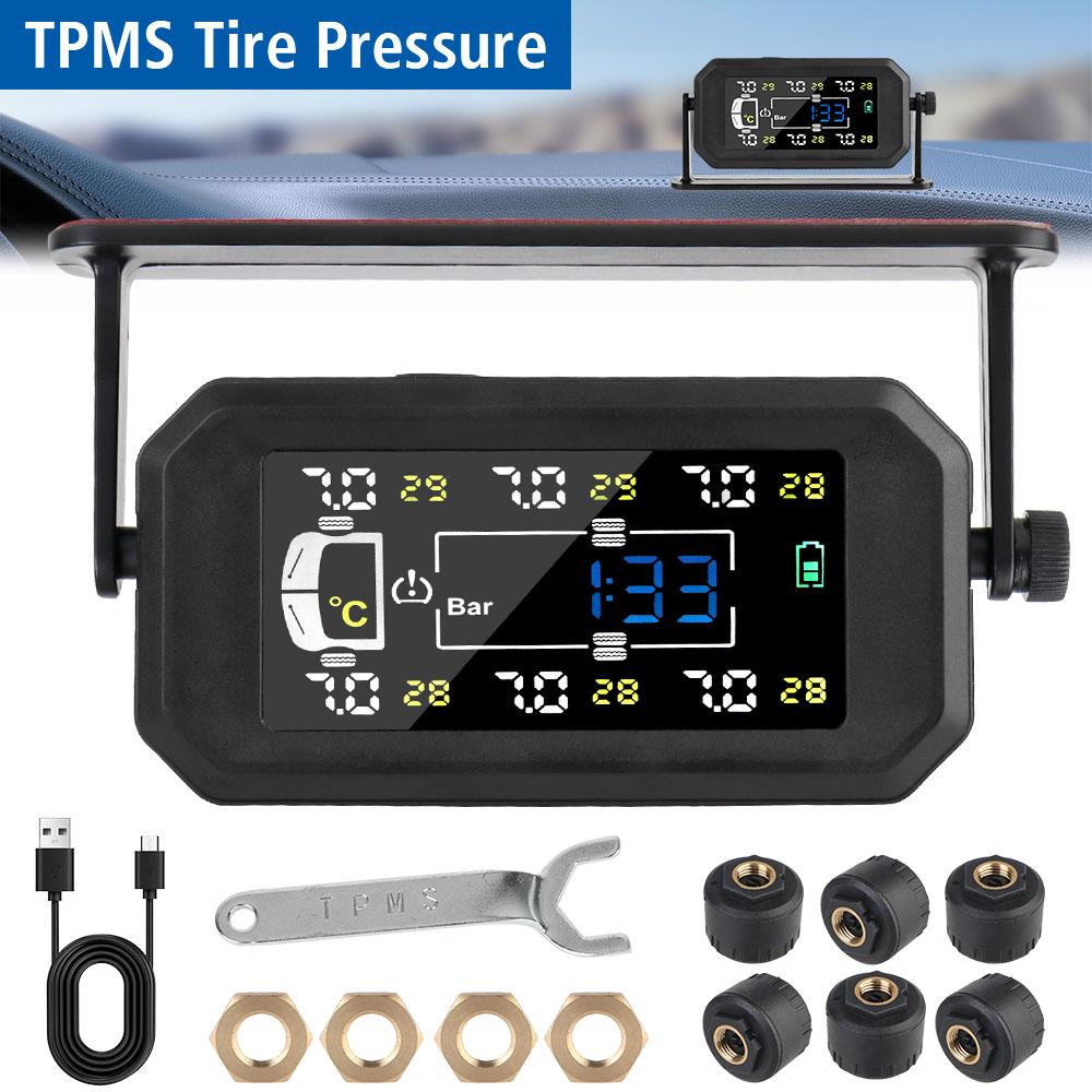 Интеллектуальная сигнализация давления в шинах, предупреждение о температуре, экономия топлива, монитор давления в шинах грузовика/автомобиля, система контроля давления в шинах H13 6 внешних датчиков