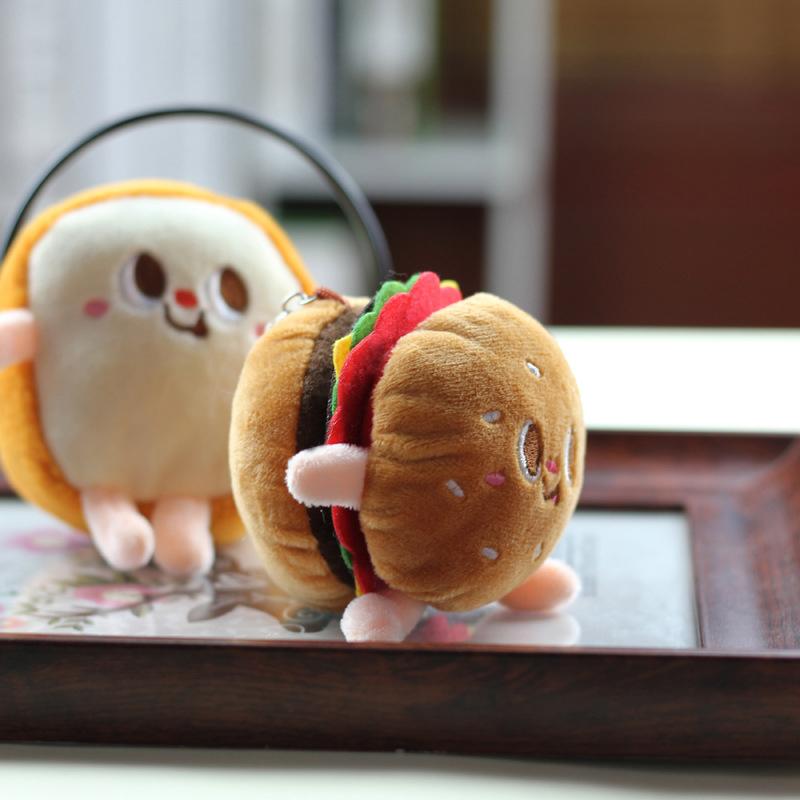 Creative Cute Cartoon Food Styling Plush Pendant Keychain Bag Charms Decoration
