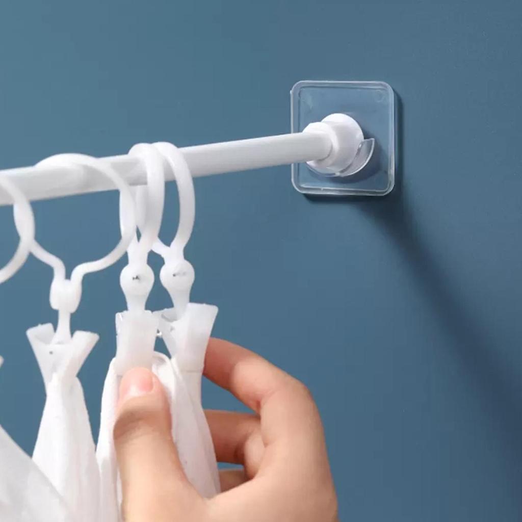 Самоклеящийся телескопический держатель для штанги, не требующий сверления, регулируемый каркас для штанги, горизонтальная перекладина, настенный крючок, фиксирующее крепление