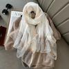 Luxury Shiny Diamond Scarf Silk Women Hijab Soft Wool Shawls and Wraps Large Thin Scarves Foulard Female Bufanda  New