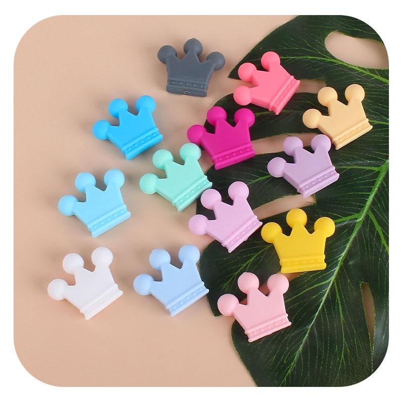 2 шт. Цепочка для детской соски-пустышки, аксессуары, силиконовые бусины в форме короны, браслет для моляров, защищающий от падения соски-пустышки, аксессуары