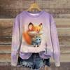 3D Fox Women's Sweater Cartoon Animal Pullover Top Casual Streetwear Hoodie for Women Funny New Female Clothing Fashion Hoody