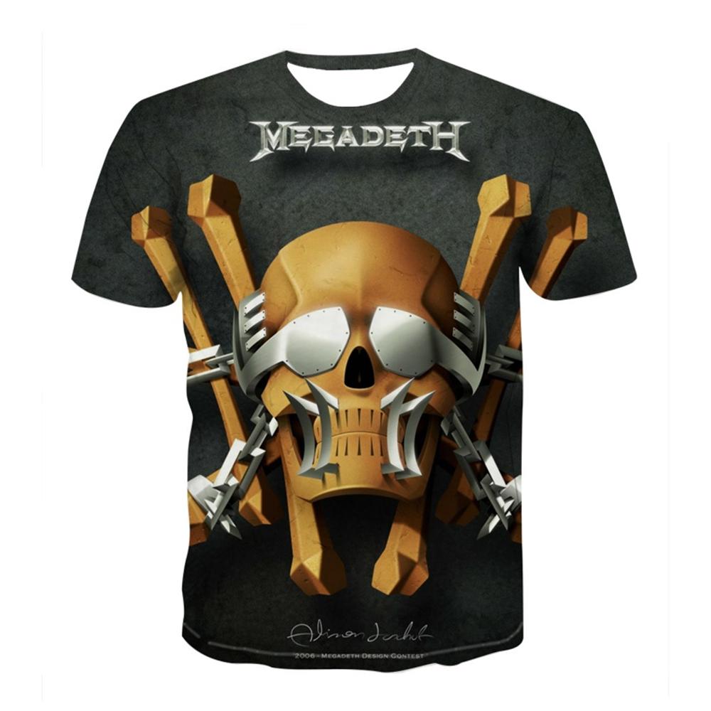 Summer Men Women Fashion Megadeth 3D Printed T-Shirt O Neck Short Sleeve T-shirts funny Casual Kids tops tees 100-6xl