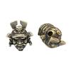 Retro Brass Japanese Samurai Figures General Helmet Handmade Knife Bead Woven Rope Keychain Pendant Accessories Outdoor Tool