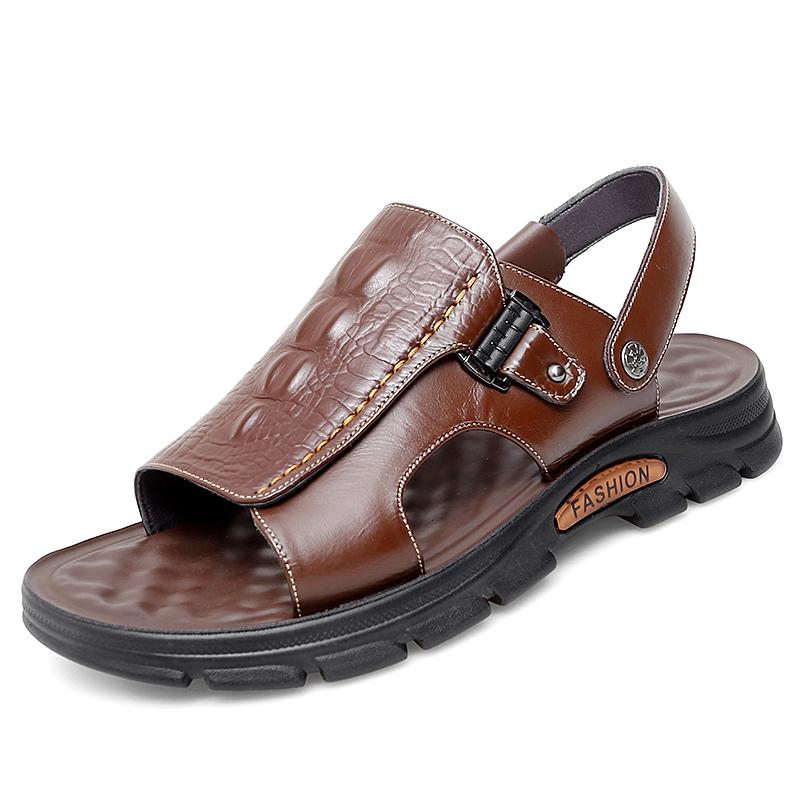 Модные сандалии мужские летние модные сандалии с открытым носком на толстой подошве деловые сандалии дышащие высококачественные сандалии для походов на открытом воздухе с противоскользящим покрытием