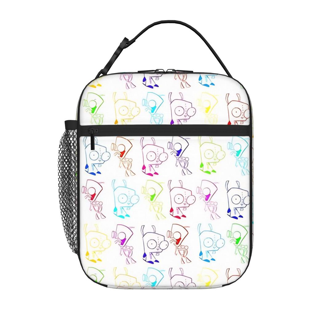 1 Piece Portable Lunch Container robot sidekick Zipper Closure Durable Pocket Invader Zim For Lunch Box Bag