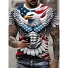 Men's Eagle Print T-Shirt Teenager Breathable Athletic 3D Printing
