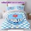 The Bulls rugby Pattern Bedding,Quilt Set Quilt Cover Pillowcase Home Birthday Gift (1*duvet cover+2*pillowcase,without core)