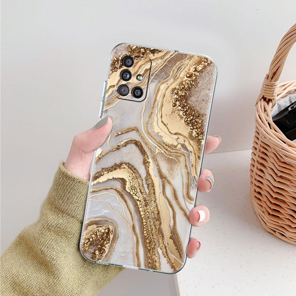 Прозрачный чехол с пейзажными чернилами и мрамором для Samsung Galaxy A51 A71 A21s A31 A12 A32 5G A21 EU A52 4G A41 A11 A22, чехол из ТПУ для телефона