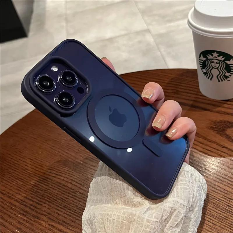 Роскошный магнитный противоударный чехол для телефона для iPhone 16 15 14 13 12 11 Pro Max Mini Plus Для Magsafe Беспроводная зарядка Чехлы Обложка