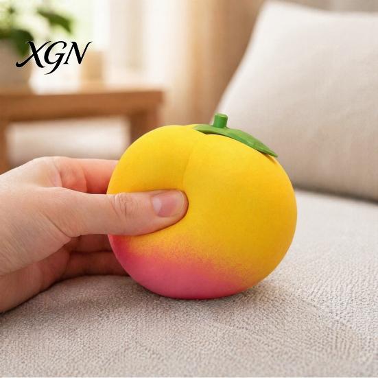 Anxiety Relief Toy Giant Peach Stress Toy, Realistic Large Squeeze TPR Ball Simulated Fruit Sensory Desk for Adults & Kids