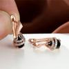 1 Pair Rose Gold Color White Black Blue Pink Birthstone Hoop Earrings Multicolor Drop Dangle Spiral Earrings Wedding Jewelry