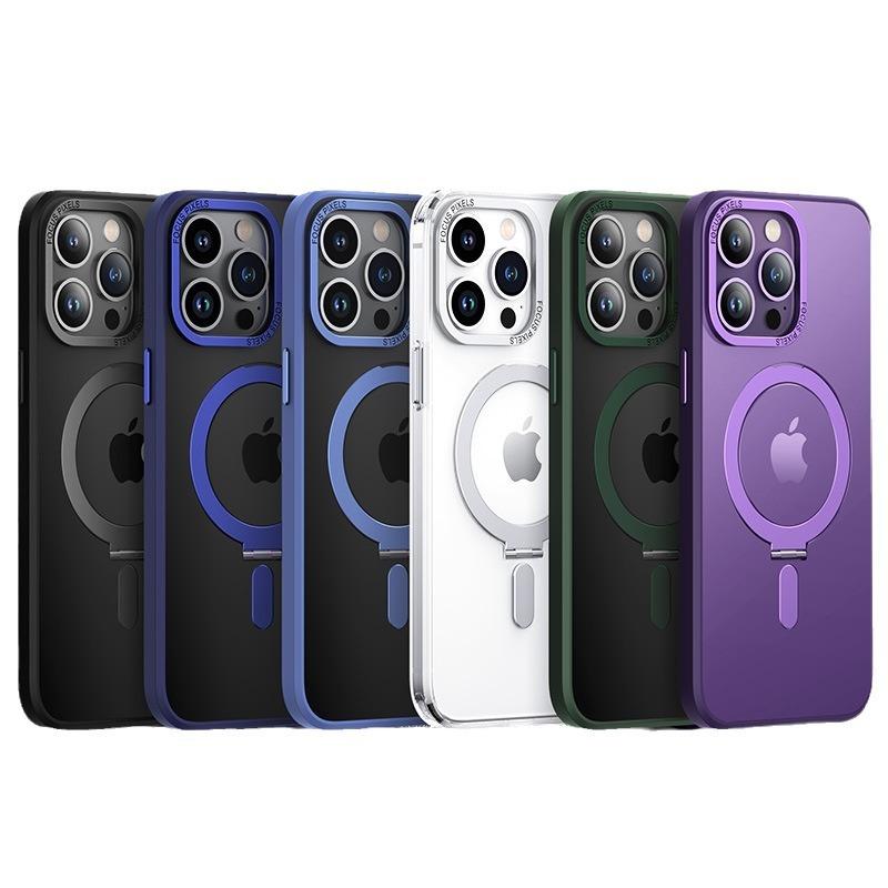 Магнитный чехол-подставка для iPhone 16 15 14 13 12 11 Pro Max Чехол для телефона с подставкой для громкой связи и сильной беспроводной зарядкой MagSafe