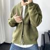 Осенний мужской вязаный кардиган, повседневный однотонный, в стиле ленивой моды, молодежный, универсальный трикотажный плащ