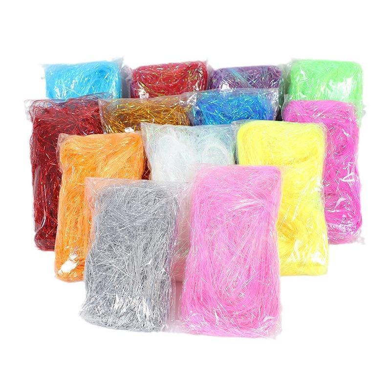 Наполнитель для подарочной коробки из измельченной бумаги из рафии, цветная симфония, прямой, высококачественный, косметический декоративный упаковочный материал 8 г