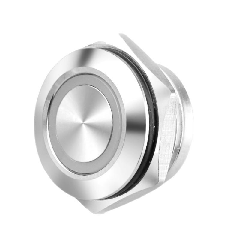 Blue Wave 12QC High-Current Ultra-Thin Metal Push Button Switch, IP65 Waterproof with Tactile Light Touch