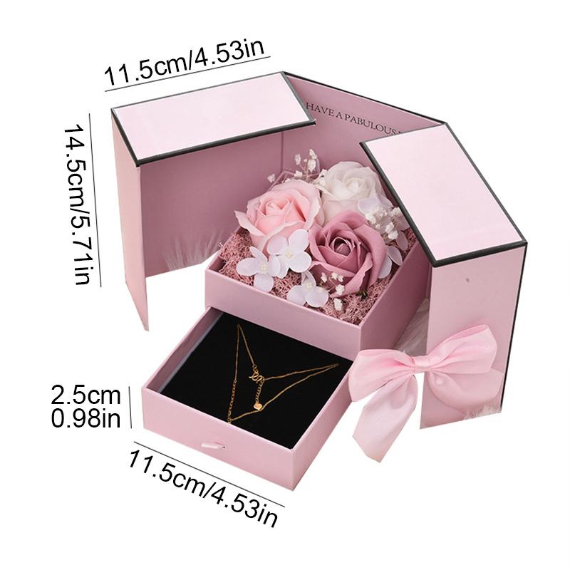 1PC Double Door Rose Gift Box Romantic Gift Packaging Box Valentine's Day Soap Flower Jewelry Packaging Box Empty Box