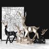 Couple 2Pcs Statue Sculpture Figurine Living Home Decoration Geometric Deer Home Elk Room Decor