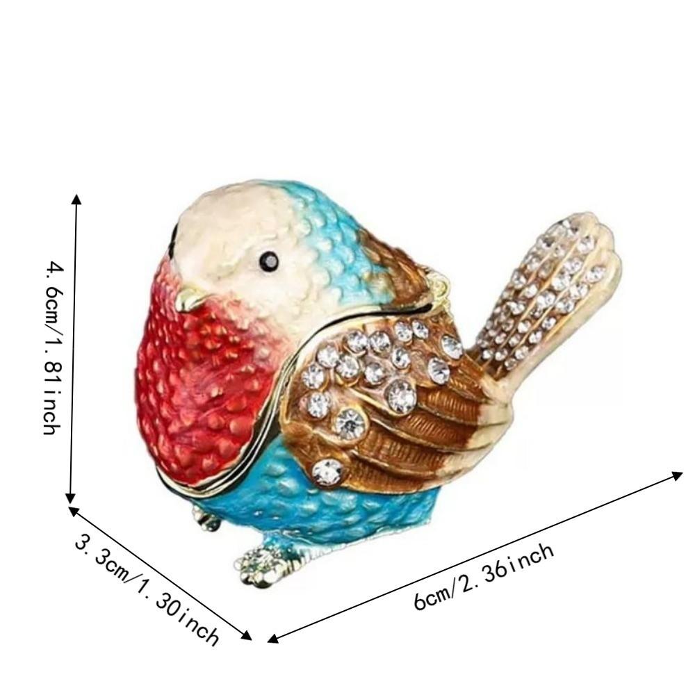 Metal Material Metal Hinged Jewelry Box Mini Size Animal Statue Jewelry Holder  For Earrings