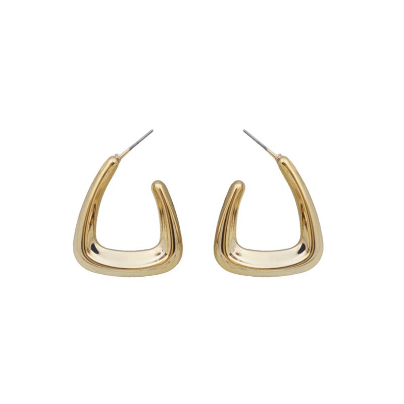 Большие геометрические U-образные трапециевидные серьги золотого цвета с гладкими каплями CCB для женщин, минимализм, гипербола, модные украшения для вечеринок