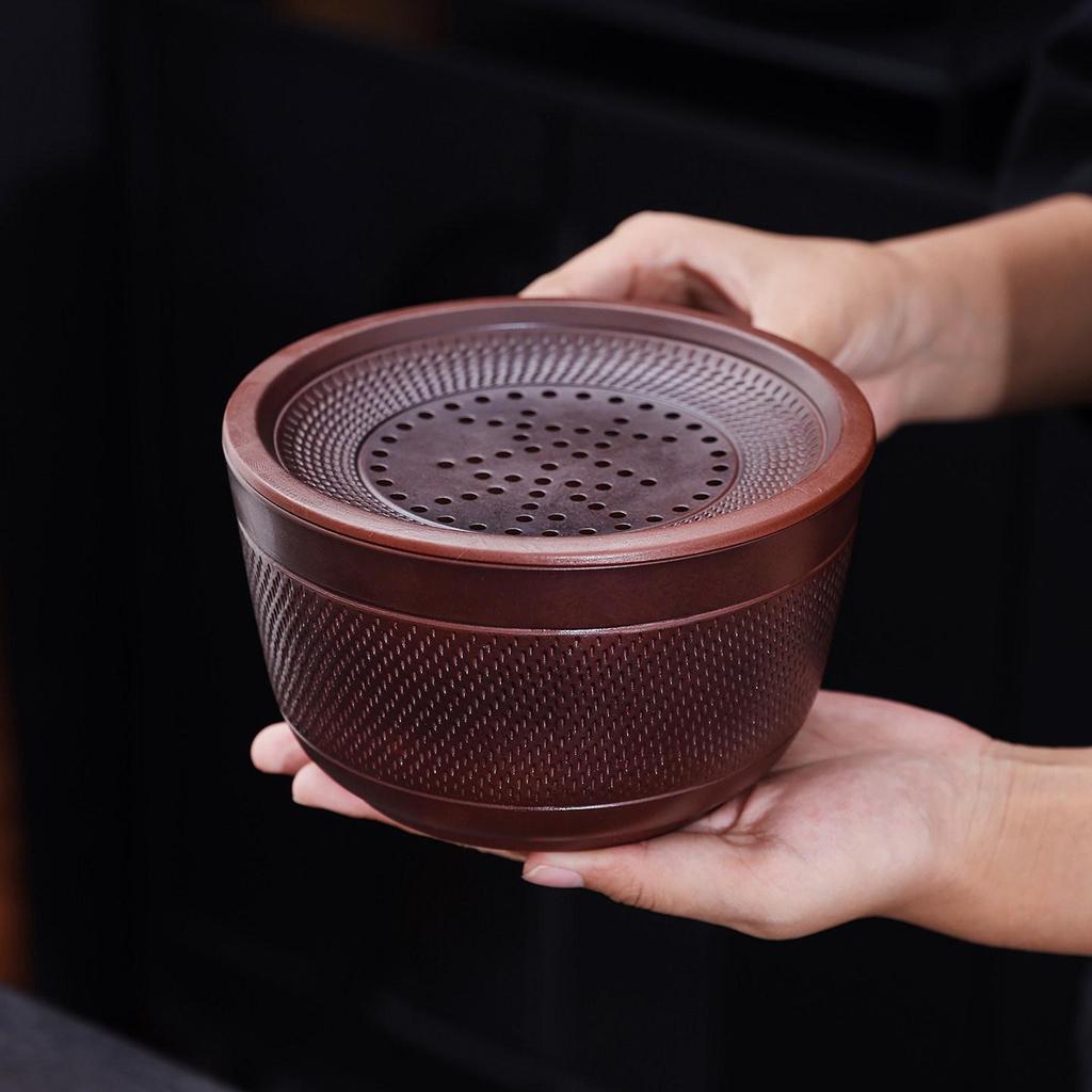 Premium Purple Clay Jianshui Ceramic Tea Wastewater Bowl & Storage Pot Holder