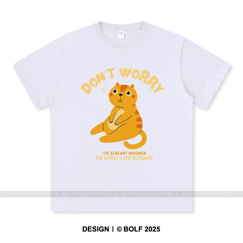 Женская футболка с принтом «Don't Worry» из 100% хлопка, свободные футболки с принтом «Chill», мужские летние топы, позитивная уличная одежда