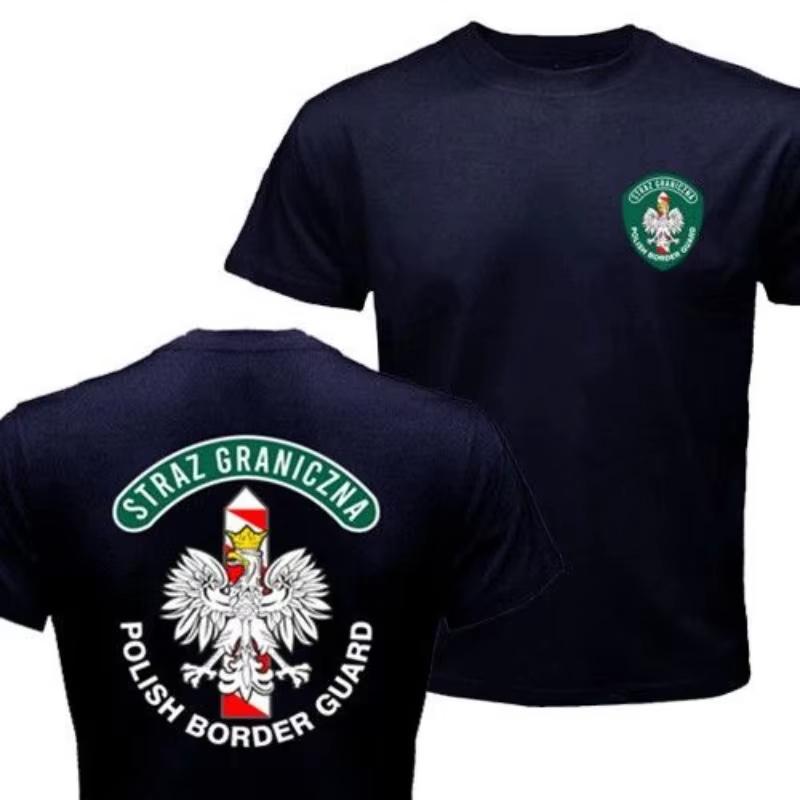 Summer New Polish National Border Guard Patrol Military Fan SG Same Printed Cotton Short Sleeve T Oversized T Shirt