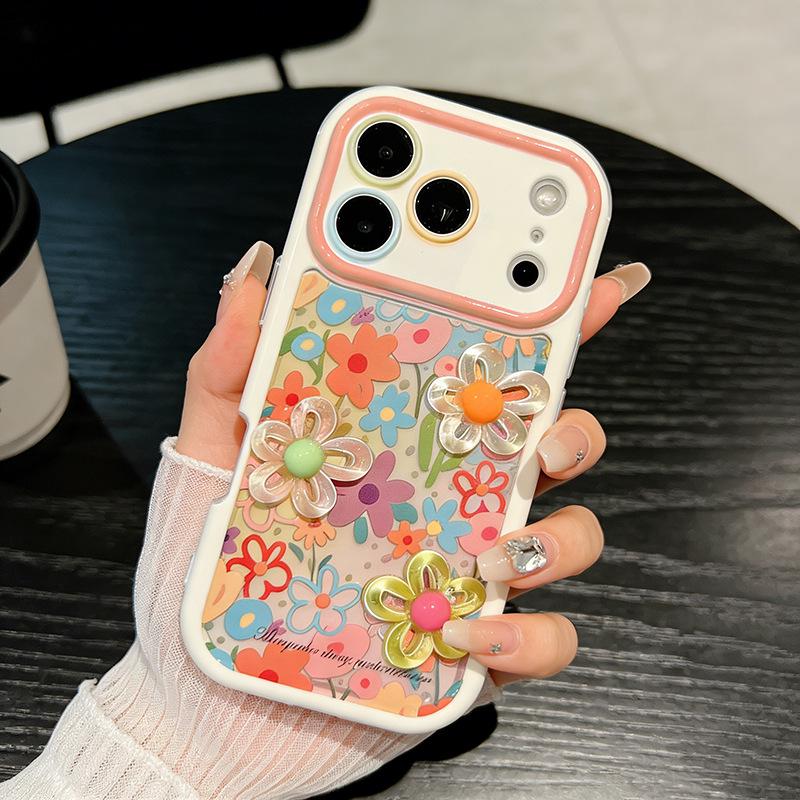 Красочный чехол для iPhone 17 Pro Max с цветочным принтом: Защита от падений, 3D-дизайн, Премиальное ощущение