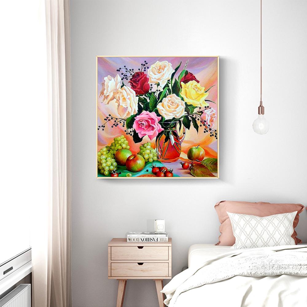 Huacan DIY Алмазная вышивка Фрукты 5d Полный квадрат Алмазная картина Цветочные стразы