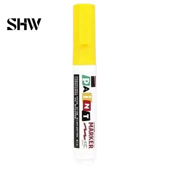 Rubber Tire Paint Pens 12 Colors Flat Tip Marker, Oil Based Broad Pen for Metal Heavy Duty Steel Glass Leather, Waterproof Quick Dry Touch Up