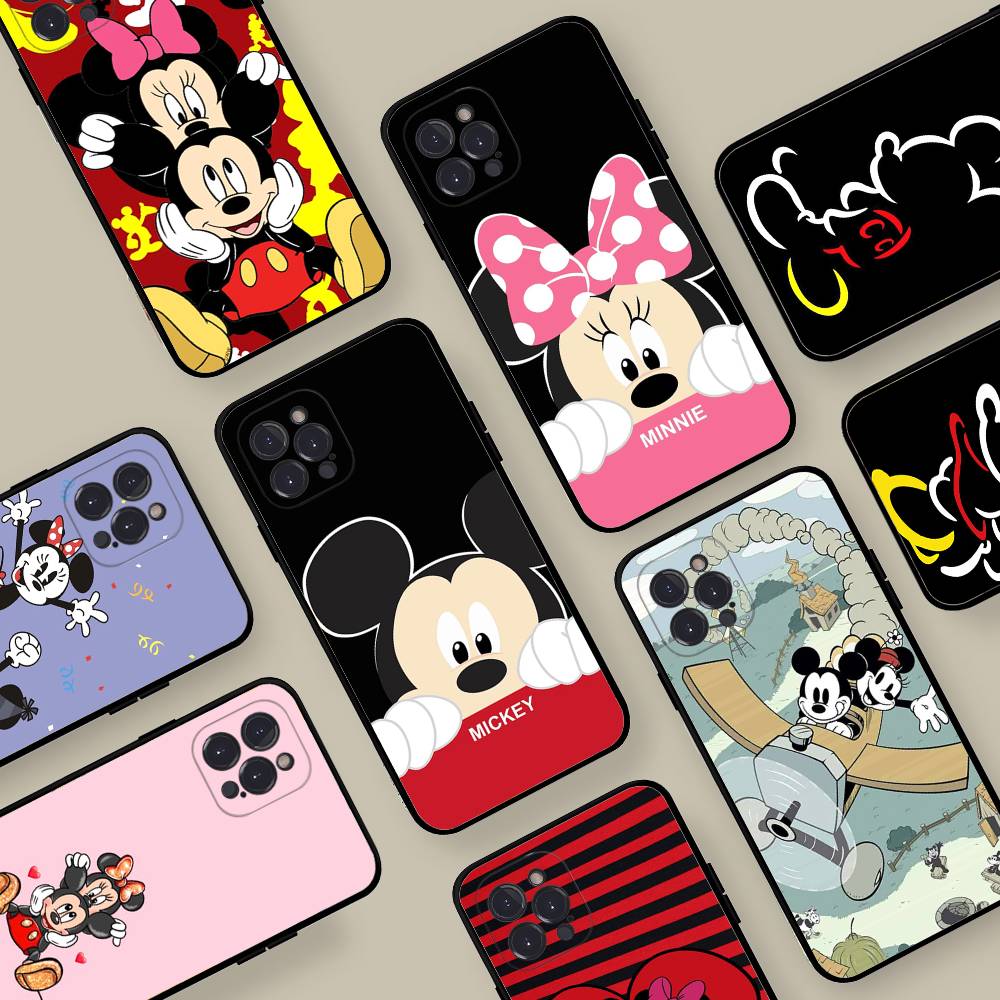 Чехол для телефона M-Minnie M-Mickey для iPhone 16 17 Air 15 14 13 12 11 Pro Max 16E Plus Fundas