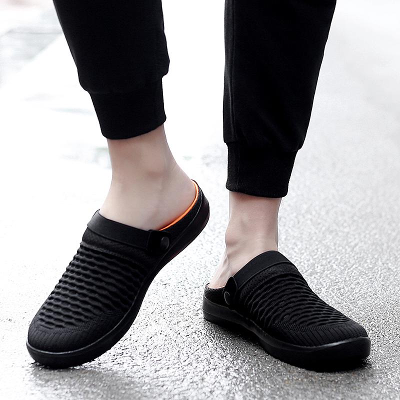 Мужские прогулочные мюли с открытой спиной, летние лоферы без шнуровки с закрытым носком, повседневные шлепанцы для путешествий, мужские мюли для путешествий