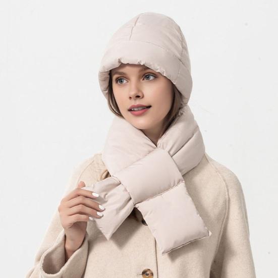 Пуховый шарф Легкий Теплый Зимний Дизайн Крест Однотонный Шарф Дожде- Снегозащитный