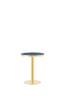 Modern Round Side Table, Marble-Look Tabletop with Golden Rim, Sturdy Metal Frame in Black/Gold/Silver, Coffee Table, Nightstand or Balcony Table