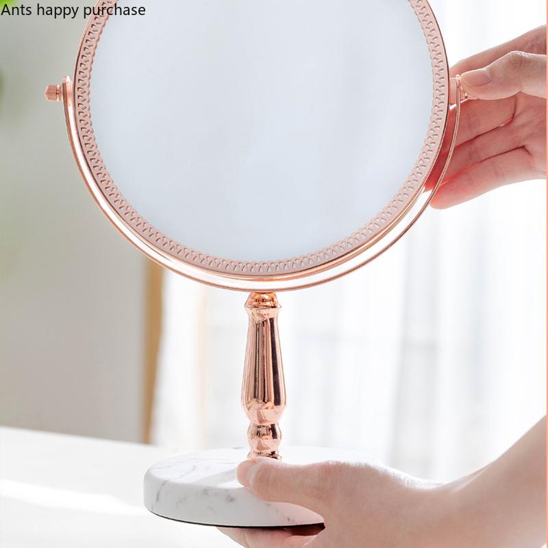 Зеркало для макияжа из смоляного металла, двустороннее зеркало, декоративные зеркала, аксессуары для украшения дома, вращающиеся на 360 градусов, зеркала для туалетного столика