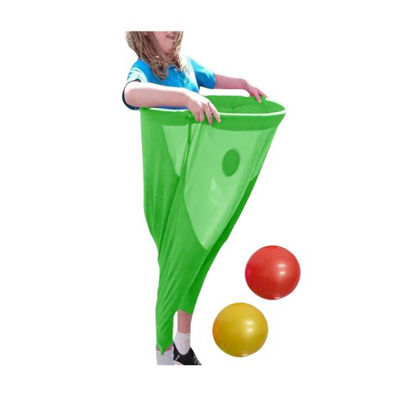 Игра во дворе "Бабушкины штаны" с 2 прыгучими мячами, ловля мяча на улице, гигантские штаны, для детей, взрослых, семейного воссоединения, тимбилдинга, вечеринки