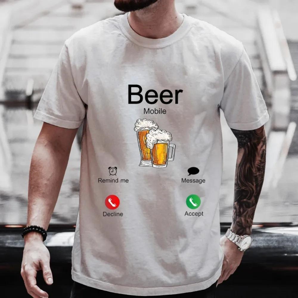 Футболки с графическим принтом Beer Is Calling Пятничное пиво Beerlover Мужские футболки Одежда Y2K Мальчишник Выпивка Команда Парные футболки