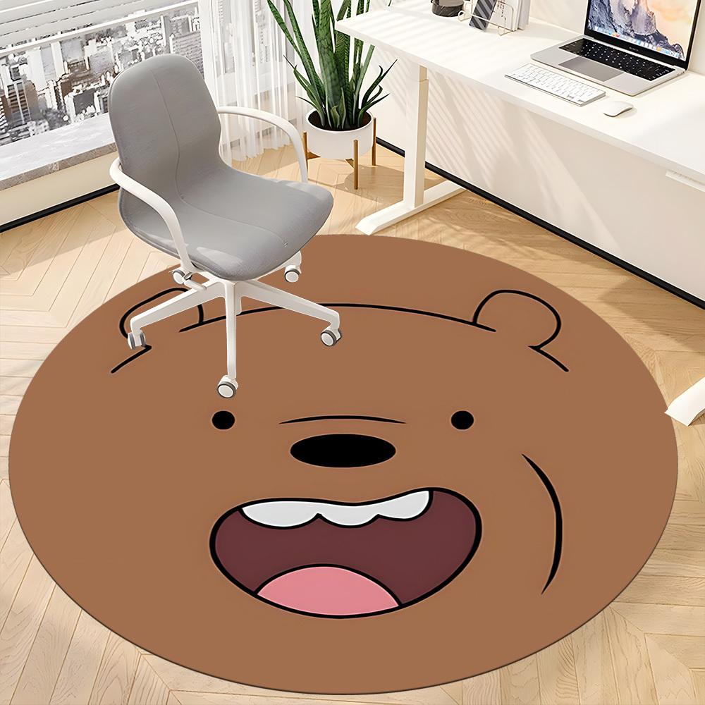 1 шт. Коврик для пола We Bare Bears Friends, круглый, для офиса, под офисные стулья, спальни, гостиной, домашний декор a1022188