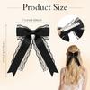 Giantree 2 шт. Черные кружевные заколки-банты для волос для женщин, Милые кружевные заколки-банты для волос с длинной лентой-хвостом для Свадьбы Хэллоуина Готического платья Декор
