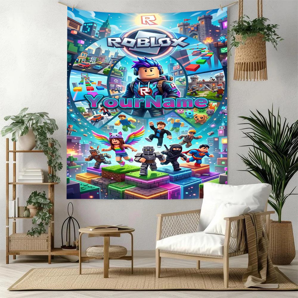 Roblox Custom Your Name Wall Decor Tapestry Art For Pet Memorial Birthdaywedding Party Backdrop Family Gift