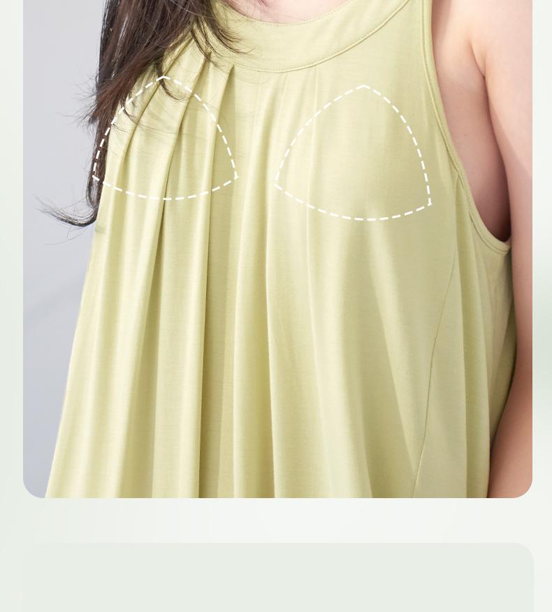 Xuan Liang [with chest cushion] spaghetti strap nightgown women's summer thin Modal long skirt ice silk cool pajama dress