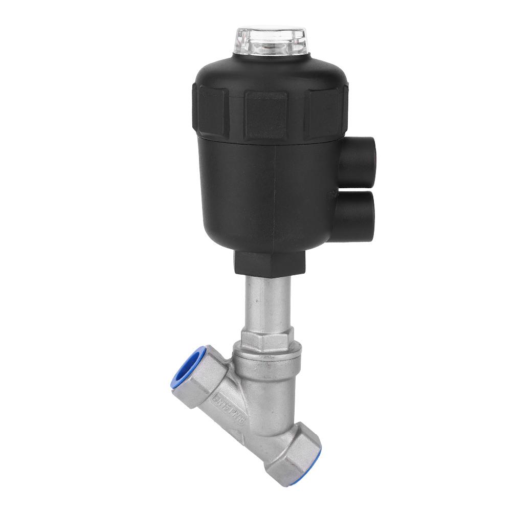 Angle Seat Valve Air Actuated Thread Connection Stainless Steel Thickened Plastic Case Steam Valve1 2in DN15