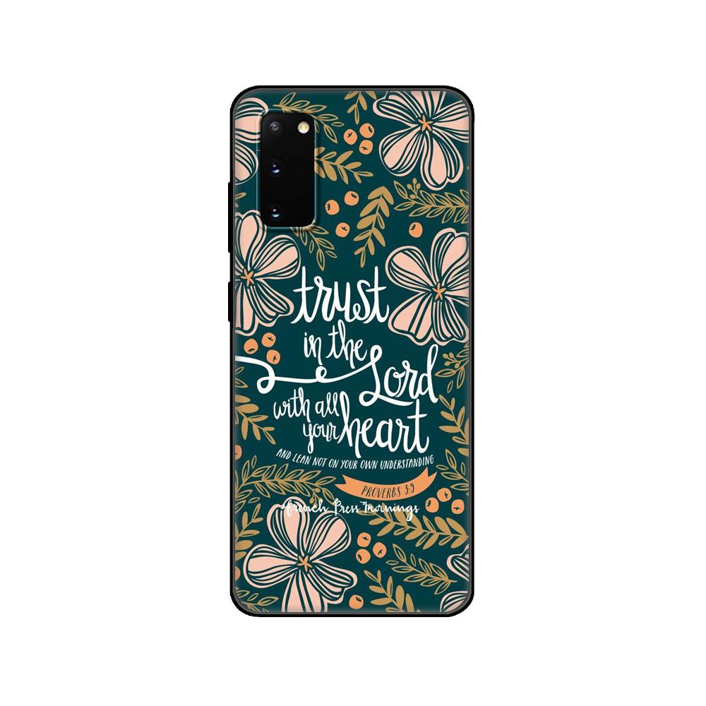 Черный чехол из ТПУ для Samsung Galaxy S20/S20 PLUS/S20 ultra/S20+/S20FE задняя крышка калибра Библия цитаты