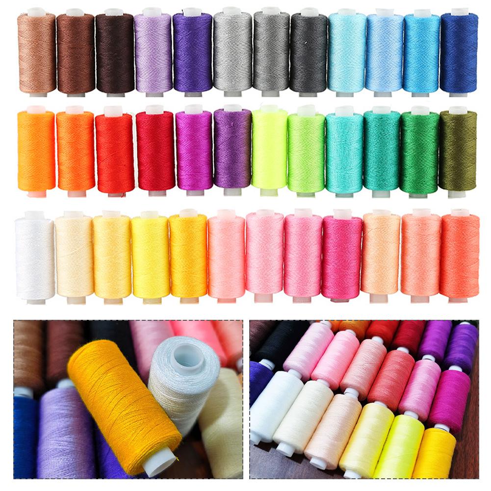 72 шт. 38 ярдов 400 ярдов катушки швейные нитки набор подарок 36 цветов предварительно намотанные шпульки полиэстер для ежедневного шитья стегание