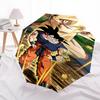 1pc Dragon Ball Z Goku Super Saiyan Automatic Folding Umbrella Portable 3-Fold Design with Iron Frame Outdoor for Fans, Travelers, Everyday Use Perfec