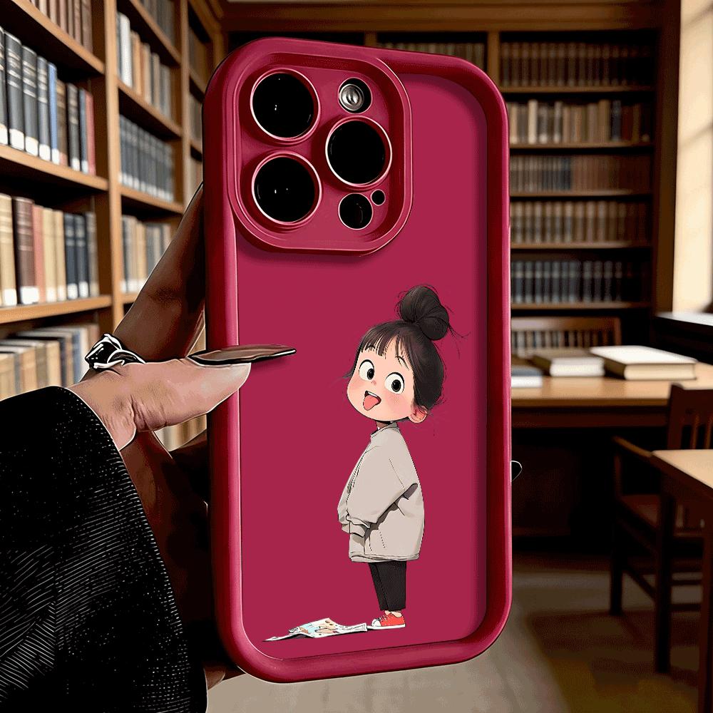 Чиби Девочка Небрежный Пучок Мягкий ТПУ Ударопрочный Чехол Для Xiaomi Redmi Note 15 14 13 12 11 Pro Защитная Задняя Крышка От Падений