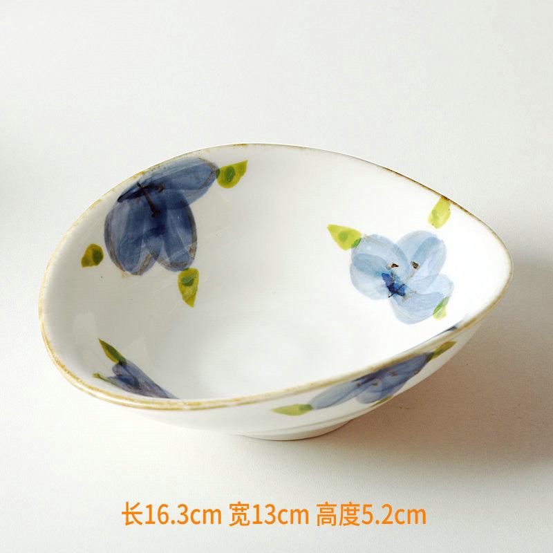 Ceramic Hand-Painted Cold Dish Bowl High-Looking Asymmetrical Japanese Food Bowl Plate for Hotel Ceramic Plate Dining plate