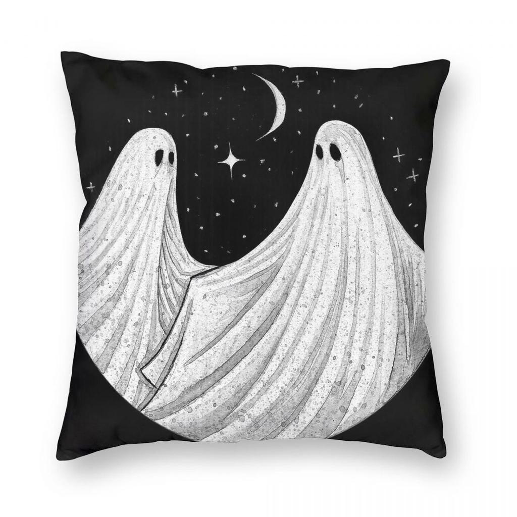 Run Away With Me Ghosts Square Pillowcase Polyester Linen Velvet Creative Zip Decorative Room Cushion Cover